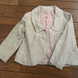 Anthropologie linen lurex blazer